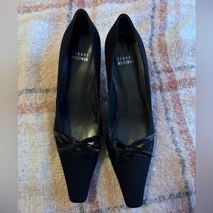 Stuart Weitzman Black Heels with Bow Detail